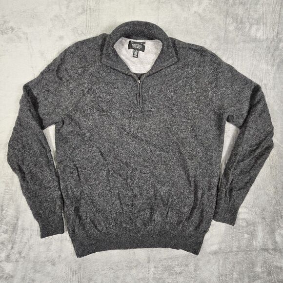Nordstrom Other - Nordstrom Men's Shop 100% Cashmere 1/4 Zip Charcoal Sweater Sz Large Please Read
